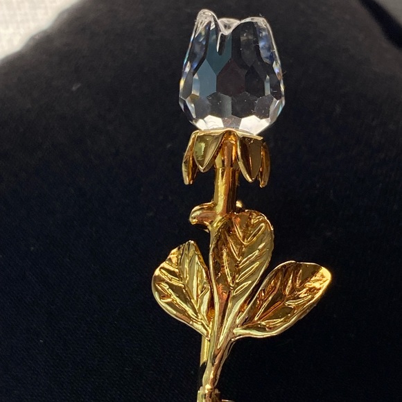 Swarovski Swan Clear Crystal Rose Gold Brooch Pin - Picture 11 of 12